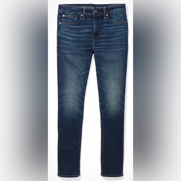 American Eagle 🦅 AirFlex+ Skinny Jean in Distressed After Midnight size 32x34 - Picture 5 of 16